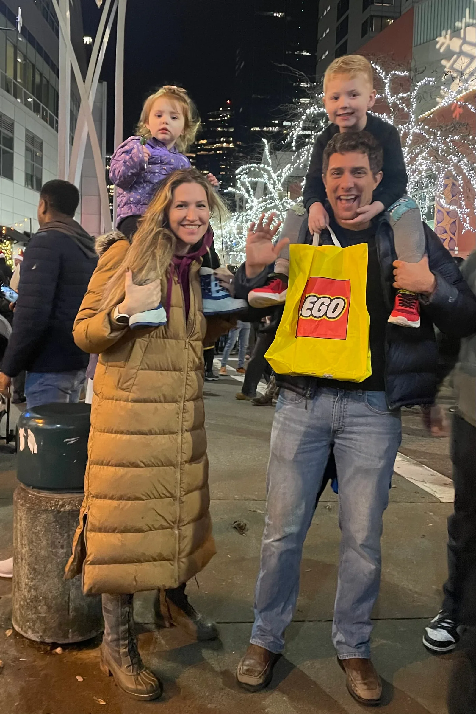 The Vibe Otter family exploring the LEGO store together