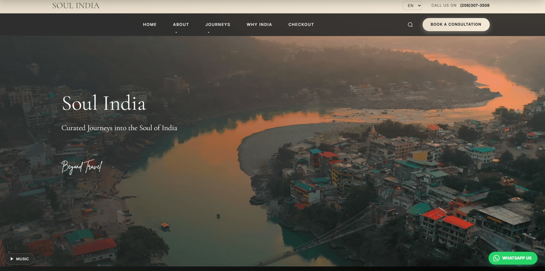 Soul India Travel website homepage